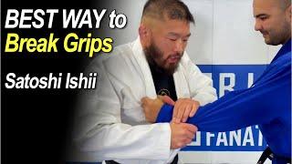 THE BEST WAY To Break Grips in Jiu Jitsu  (Standing) with Satoshi Ishii #bjjwhitebelt #bjjtraiining