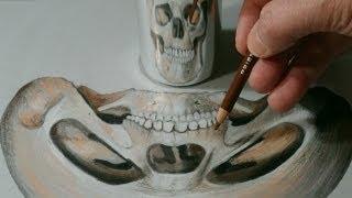 How to Draw Anamorphic Skull by Vamos