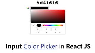 Input Color Picker and Get the Color Value in React JS || Color Picker || React JS