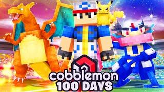 I Spent 100 Days As ASH KETCHUM In COBBLEMON (Minecraft Pokemon)