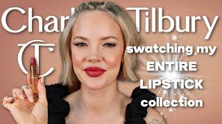 SWATCHING MY ENTIRE CHARLOTTE TILBURY LIPSTICK COLLECTION...ON MY LIPS!!!