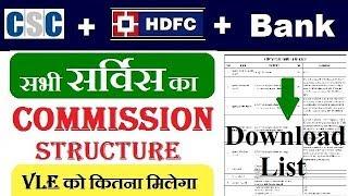 csc hdfc commission list,hdfc bank csc vle commission structure,hdfc csc commission