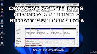 How to convert RAW to NTFS | RAW to FAT32 | RAW to exFAT without losing data?