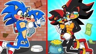 Shadow Rich Dad VS Sonic Poor Dad , Sonic Baby's Happiness | Sonic the Hedgehog 2