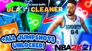 BEST SH00TING CENTER BUILD WITH ALL JUMPSHOTS! HOW TO UNLOCK ALL JUMPSHOTS IN NBA 2K21!