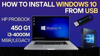 How to Install Windows 10 from USB| Hp ProBook 450 G1 | i3-4000M | Boot Problem Solved | 2025