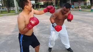 Sparing. Mantan petinju indonesia niko sinaga Tumbang dimenit 02:15.