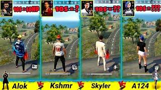 NEW SKYLER VS ALOK VS A124 VS K ABILITY IN FREE FIRE - GARENA FREE FIRE