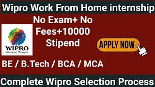 wipro internship 2021 | New Internship For graduate & Freshers | work from Home Stipend 18000/month
