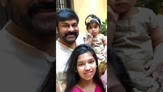 chiranjeevi konidela and his grand daughters nivrithi and navishka #viral