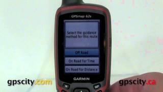 A look at Routes in the Garmin GPSMap 62S with GPSCity