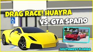 *DRAG RACE* Pagani Huayra Vs. GTA Spano | Southwest Florida Roblox