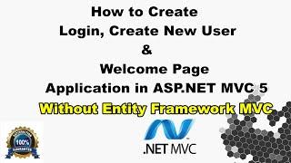 Complete User Panel in MVC | Login, Registration Welcome in MVC without Entity Framework in Hindi