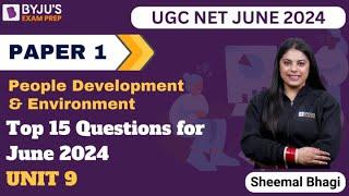 Top 15 Questions for June 2024 | Unit 9 | Paper 1 UGC NET JRF/AP June 2024 | By Sheemal Mam