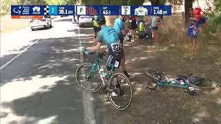 Gianni Moscon crashes stage 3 Tour down under!!! Bad injury?