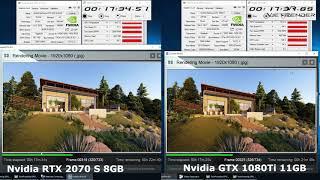 Lumion 8 Exterior Render Time Nvidia RTX 2070 S 8GB VS Nvidia GTX 1080Ti 11GB