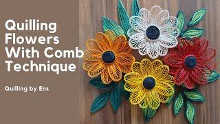 Quilling Flower with Comb Technique ||#diy#quilling#diycrafts#quillingcrafts