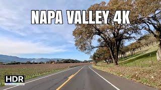 Silverado Trail Napa Valley Winery Driving 4K