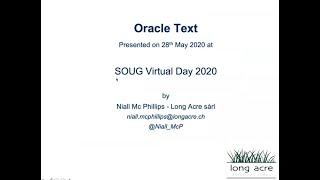 "Oracle Text : A Powerful Tool for Oracle Developers" by Niall Mc Phillips