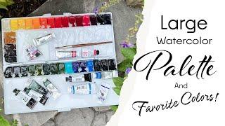 Large Watercolor Palette Setup With All My Favorite Colors!