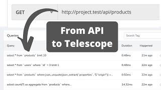 Debug Eloquent Queries from API: Laravel Telescope