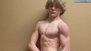 young muscle boy flexing | muscle worship | teen muscle