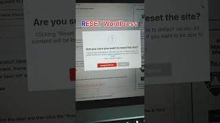 Reset WordPress To Default#shorts #shortsfeed #wordpress #youtubeshorts #short #education#webrpoint