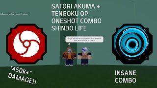 SATORI AKUMA + TENGOKU OP ONESHOT COMBO | Shindo Life Roblox