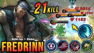 21 Kills!! Monster Offlane Fredrinn with LifeSteal Build!! - Build Top 1 Global Fredrinn ~ MLBB
