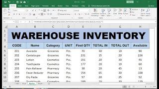 warehouse inventory excel