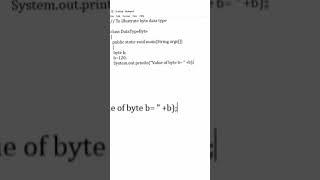 To illustrate byte data type.. Full video - https://youtu.be/kQ9VmfHlWxA