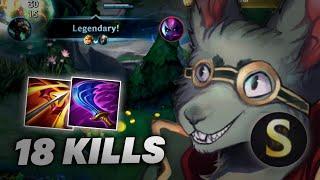 TWITCH WILD RIFT | 18 KILLS ! CARRY JUNGLE BUILD FULL AD - SEASON 11