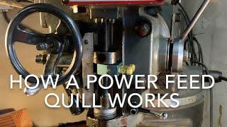 How to use the power feed quill on a manual milling machine