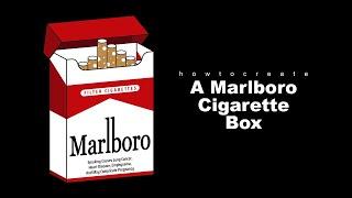 Draw with me  | How to create a Marlboro cigarette box  | Adobe Illustrator | For Beginners 101