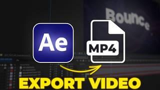 How to EXPORT VIDEO in After Effects