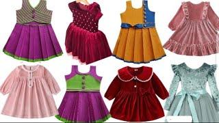 Latest velvet baby frock design 2024 | girls dress & neck design 2025 for winter.