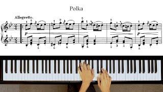 Tchaikovsky"Polka" Op.39 No.14 with score (from Album for the Young) ｜Ayato Sunabe