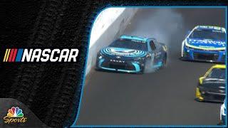 Martin Truex Jr. hits wall after contact with Kyle Larson; Josh Berry spins | Motorsports on NBC