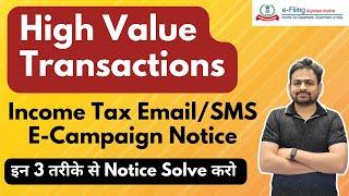 High Value Transactions income Tax | E Campaign High Value Transactions