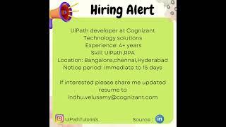 Hiring | UiPath Jobs | Recruitment #shorts