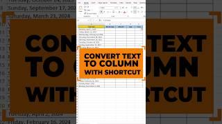 Convert text to column with shortcut in Excel  #excelshorts #exceltricks #exceltips #interview