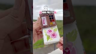 MINI Watercolor Palette  Cute Stationery | Mini Rose Painting #watercolor  #painting  #trending