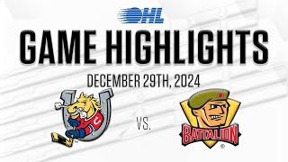 OHL Highlights: Barrie Colts @ North Bay Battalion Dec. 29, 2024