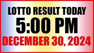 Lotto Result Today 5pm December 30, 2024 Swertres Ez2 Pcso