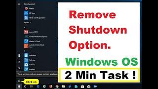 How to Disable Shut Down and Restart Option in Windows 10 | Remove shutdown Permission from User