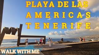 TENERIFE - PLAYA DE LAS AMERICAS - EVENING WALK #tenerife #christmas2024 #walkwithmechannel