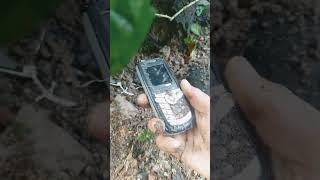 Finding old phone in sand