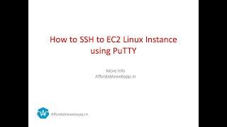 How to SSH to EC2 Linux Instance using PuTTY