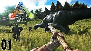 LES CHASSEURS DÉBARQUENT CHEZ LES DINOSAURES ! | ARK COOP: Primitive Plus ! #Ep1