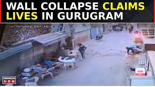 Gurugram's Arjun Nagar Cremation Ground Wall Collapse On People Claims Several Lives | Watch Video